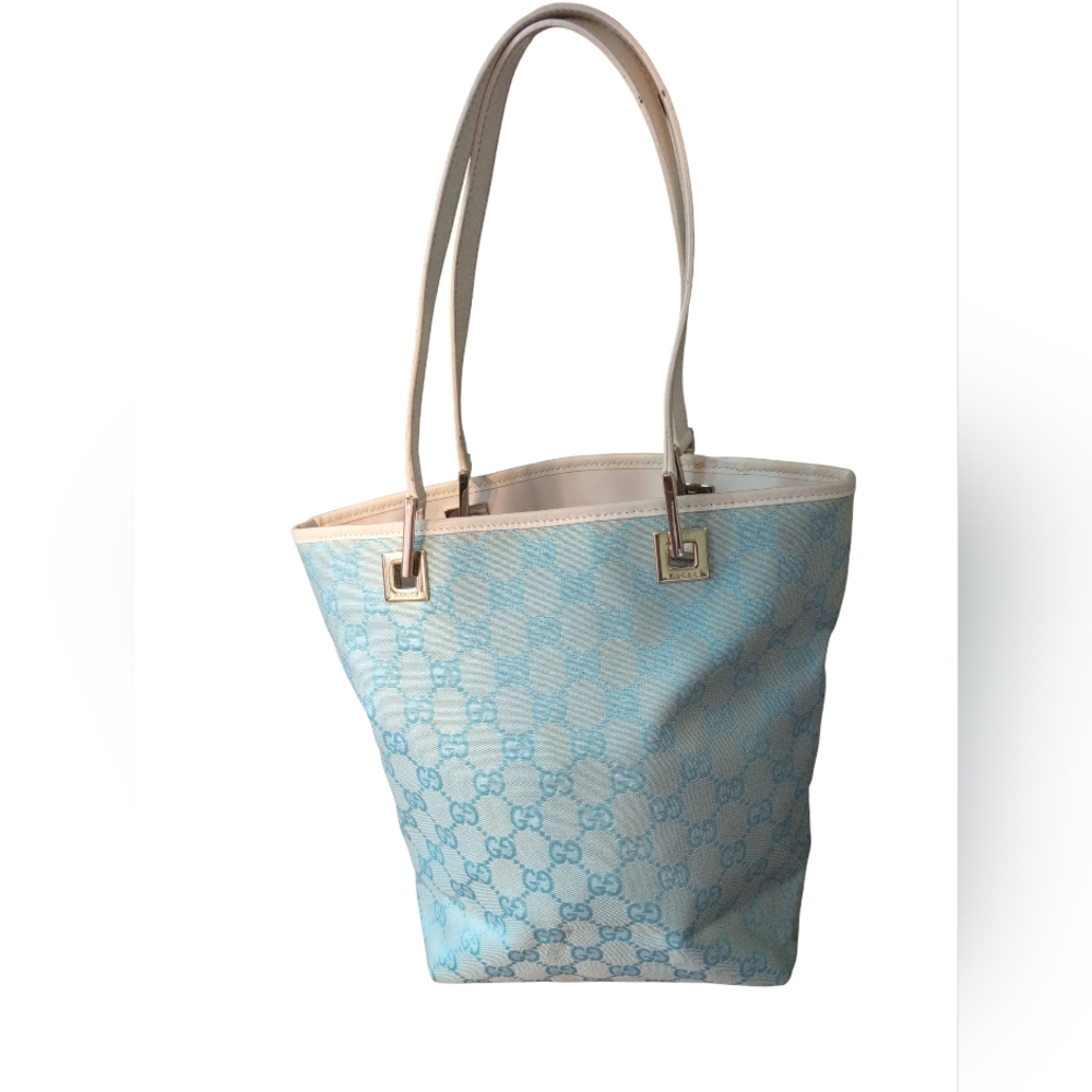 Gucci Light Blue and Cream Tote